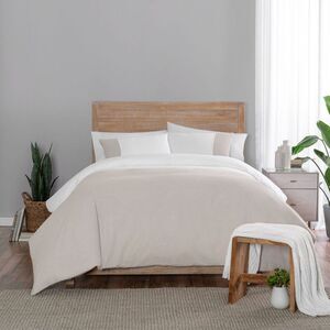 Open Box - Vue -  King 3pc Kinsley Chambray Colorblock Duvet Cov Taupe